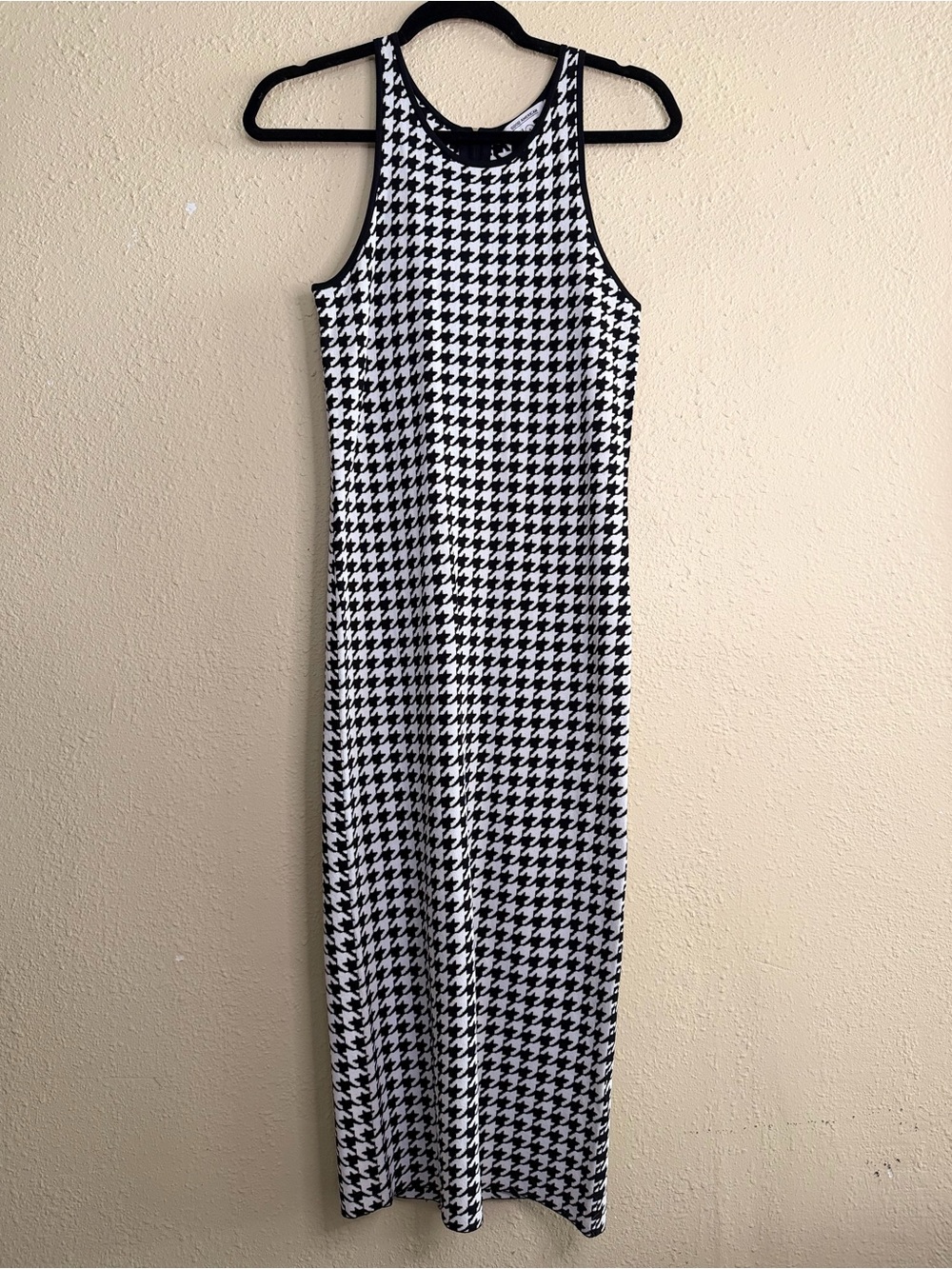 Good American | Black & White Houndstooth Bodycon Maxi Dress - Size 4 (XL) - Picture 3 of 8